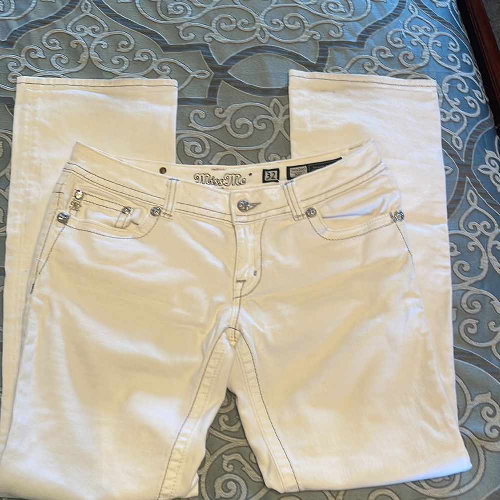 Miss Me Women's Cream Embellished Jeans - Picture 5 of 6